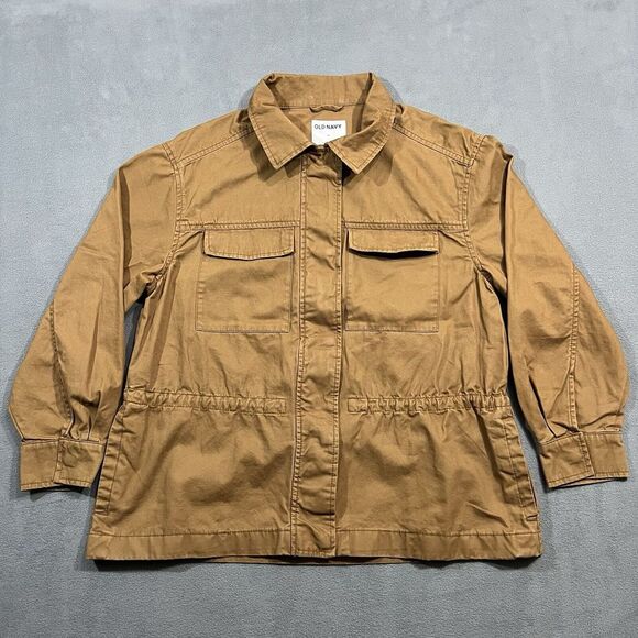 Old Navy‎ Scout Utility Jacket Womens Size Medium Tan Brown Shacket Barn Chore - Picture 1 of 9